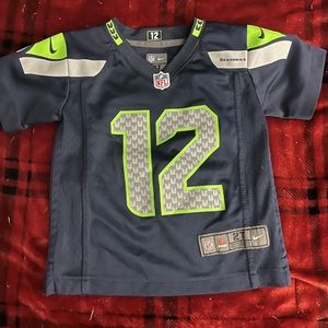 Toddler Seahawks jersey with dancing the back